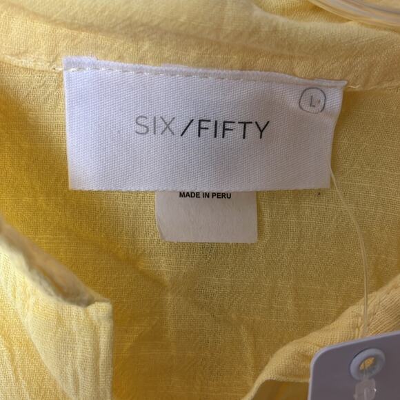 Six fifty button down top yellow large - Picture 3 of 5